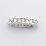 Oval Brass Micro Pave Cubic Zirconia Multi-Strand Links, Lead Free & Nickel Free & Cadmium Free, Platinum, 17x4x4mm, Hole: 2mm(ZIRC-P004-27P-NR)