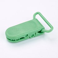 Eco-Friendly Plastic Baby Pacifier Holder Clip, Medium Sea Green, 43x31x9mm(KY-K001-A08)