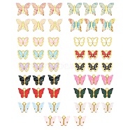 Pendant Sets, with Light Gold Plated Alloy Enamel Charms and Acrylic Pendants, Butterfly, Mixed Color, 10.5~34x13~39x2~5.5mm, Hole: 1.2~1.8mm, 51pcs/box(DIY-SZ0001-18)