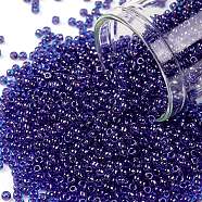 TOHO Round Seed Beads, Japanese Seed Beads, (361) Inside Color Dark Aqua/Violet Lined, 11/0, 2.2mm, Hole: 0.8mm, about 1110pcs/10g(X-SEED-TR11-0361)