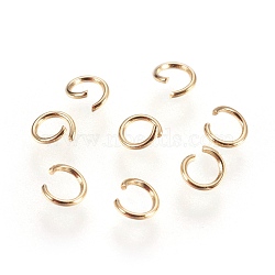 304 Stainless Steel Open Jump Rings, Golden, 22 Gauge, 4x0.6mm, Inner Diameter: 2.5mm, about 1500pcs/bag(STAS-P212-19G-05)