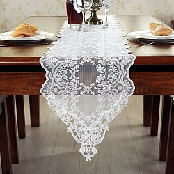 Polyester Table Runners, for Wedding Party Festival Home Tablecloths Decorations, Rectangle, White, 1500x300mm(HULI-PW0002-134C)