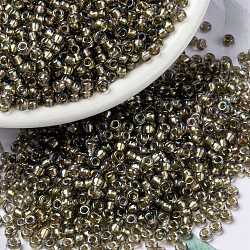 MIYUKI Round Rocailles Beads, Japanese Seed Beads, (RR3540) Fancy Lined Champagne, 8/0, 3mm, Hole: 1mm, about 422~455pcs/bottle, 10g/bottle(SEED-JP0009-RR3540)