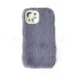 Warm Plush Mobile Phone Case for Women Girls, Plastic Winter Camera Protective Covers for iPhone14, Medium Purple, 15.4x8x1.4cm(COHT-PW0001-06D-05)