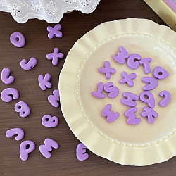 Opaque Acrylic European Beads, Large Hole Beads, Letter, Medium Orchid, 21.7~27.8x12.8~25.7x10mm, Hole: 5.8mm, about 165pcs/500g(OACR-Q206-01A)