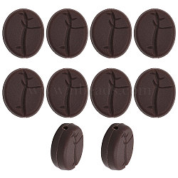 CHGCRAFT 10Pcs Food Grade Eco-Friendly Silicone Beads, Chewing Beads For Teethers, DIY Nursing Necklaces Making, Coffee Bean, Coconut Brown, 22~22.7x19x8mm, Hole: 2mm(SIL-CA0002-01)