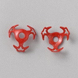 Hollow Acrylic Beads Caps, Red, 16x10mm, Hole: 3.2mm(DIY-WH20002-29E)