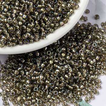MIYUKI Round Rocailles Beads, Japanese Seed Beads, (RR3540) Fancy Lined Champagne, 8/0, 3mm, Hole: 1mm, about 422~455pcs/bottle, 10g/bottle