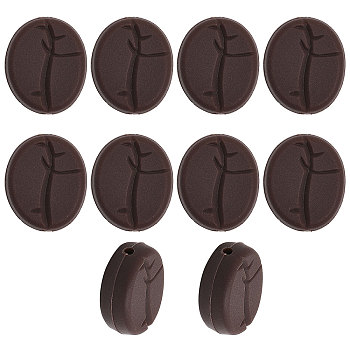 10Pcs Food Grade Eco-Friendly Silicone Beads, Chewing Beads For Teethers, DIY Nursing Necklaces Making, Coffee Bean, Coconut Brown, 22~22.7x19x8mm, Hole: 2mm