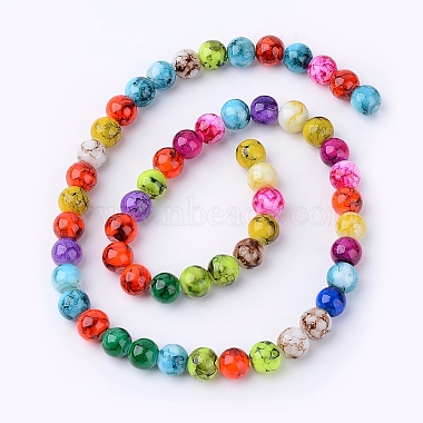 Spray Painted Glass Beads Strands(X-DGLA-MSMC001-14)-2