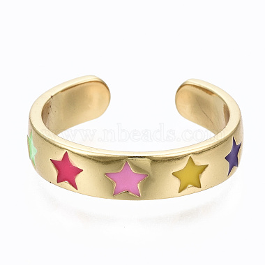 Brass Enamel Cuff Rings(RJEW-S045-075-NR)-4