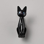4Pcs Cat Shape Plastic Kitchen Food Bag Clips, Clothes Pins, Multi-Function Clips, Black, 72x22x39mm(AJEW-WH0248-507A)