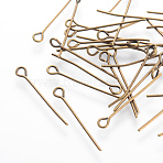 Jewelry Findings, Cadmium Free & Lead Free, Iron Eye Pin, Antique Bronze, 35x0.7mm, about 680pcs/100g(X-J079U053)