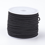 Elastic Cords, Black, 1.5mm, about 12.02~13.12 yards(11~12m)/roll(X-EC-G008-1.5mm-02)