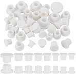 48Pcs 8 Styles Silicone End Caps, Flexible Bolt Covers, White, 12~14x9.5~23mm, Pin: 8~15mm, Inner Diameter: 4.5~9mm, 8 Styles(FIND-FG0004-54A)