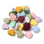 Silicone Beads, Monstera Leaf, Mixed Color, 27.5x28x8.5mm(SL-CBA178E-01)