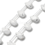 Natural Howlite Beads Strands, Faceted, Teardrop, Top Drilled, 9x6x4mm, Hole: 0.8mm, about 32pcs/strand, 16.54''(42cm)(G-Q167-A19-02)