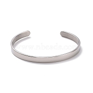 304 Stainless Steel Open Cuff Bangle, Inspirational Word Because of You Bangle for Mother's Day, Word, Inner Diameter: 2-1/2 inch(6.5cm)(BJEW-G653-01P-06)