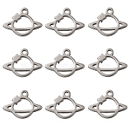 304 Stainless Steel Charms, Planet, Stainless Steel Color, 8x11.5x1mm, Hole: 1mm(STAS-CJC0008-05P)