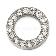 304 Stainless Steel Crystal Rhinestone Linking Rings, Ring, Stainless Steel Color, 13x3mm, Inner Diameter: 8mm(STAS-Z082-01P-01)