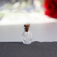 Miniature Glass Bottles, with Cork Stoppers, Empty Wishing Bottles, for Dollhouse Accessories, Jewelry Making, Clear, 18x22mm(PW-WGF7B75-01)