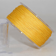 Nylon Thread Cord, For Jewelry Making, Gold, 0.4mm, about 196.85 yards(180m)/roll(NWIR-E028-01G-0.4mm)