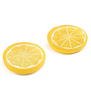 Resin Cabochons, Lemon, Orange, 40x7mm(RESI-WH0009-88C)