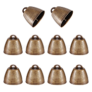 Tibetan Style Iron Bell Pendants, Bell Charm, Antique Bronze, 35x35x26mm, Hole: 5mm(FIND-WH0034-22AB)