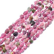 Natural Tourmaline Beads Strands, Nuggets, 7~14x6~8.5x5~7mm, Hole: 1mm, about 39pcs/strand, 15.55 inch(39.5cm)(G-F715-073B)
