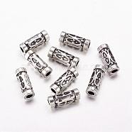 Tibetan Style Alloy Beads, Lead Free & Nickel Free & Cadmium Free, Tube, Antique Silver, 13x5mm, Hole: 2.5mm(X-LF0843Y-NF)