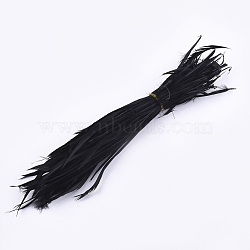 Goose Feather Costume Accessories, Dyed, Black, 150~265x3~4mm, about 100pcs/bundle(FIND-T037-09A)