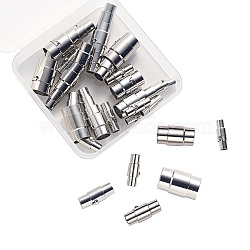Brass Magnetic Screw Clasps, Column, Platinum, 30sets/box(KK-CJ0001-17)