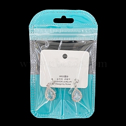 Rectangle Plastic Zip Lock Gift Bags, Self Sealing Reclosable Package Pouches for Pen Keychain Watch Storage, Cyan, 11x7cm(PW-WG86554-07)