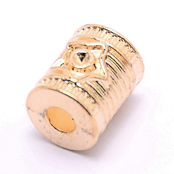 Alloy Cord Ends, End Caps, Column, Light Gold, 11x9mm, Hole: 3.5mm, Inner Diameter: 7mm