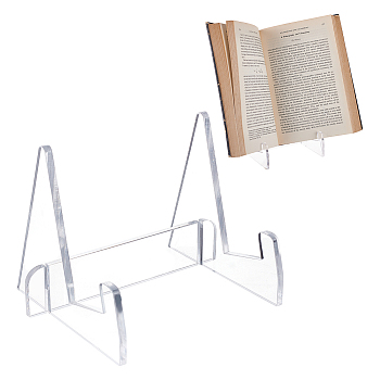 Assembled Tabletop Acrylic Bookshelf Stand, Book Display Easel for Books, Magazines, Tablet, Clear, Finished Product: 14x11x10cm