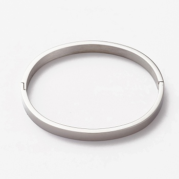 304 Stainless Steel Bangles, Stamping Blank Tag, Stainless Steel Color,  Inner Diameter: 2x2-3/8 inch(5x6cm)