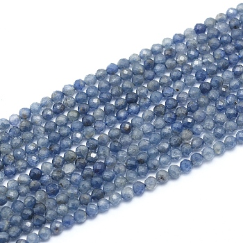 Natural Iolite/Cordierite/Dichroite Beads Strands, Faceted, Round, 2.5mm, Hole: 0.4mm, about 147pcs/strand, 15.55 inch(39.5cm)