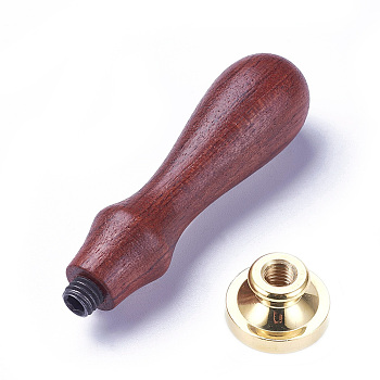 CRASPIRE DIY Scrapbook, Brass Wax Seal Stamp, with Natural Rosewood Handle, Dragonfly Pattern, 25x25x13.6mm