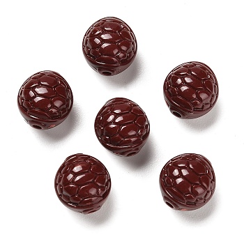 Opaque Acrylic Beads, Turtle Shell, Dark Red, 10~11x12mm, Hole: 1.8mm, about 625pcs/500g