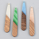Opaque Resin & Walnut Wood Pendants(RESI-S389-039A-C)-1