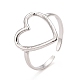 Non-Tarnish 304 Stainless Steel Open Heart Cuff Ring for Women(RJEW-C025-22P)-1