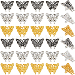 120Pcs 3 Colors Tibetan Style Alloy Beads, Butterfly, Mixed Color, 11.5x14.5x5.5mm, Hole: 2mm, 40pcs/color(FIND-SC0011-93)