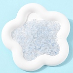50G Frosted Glass Beads, Bicone, with Gold Foil, Faceted, Sky Blue, 4.5x3.5mm, Hole: 1mm(FGLA-YW0001-03B)