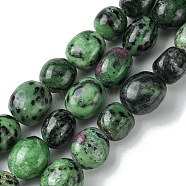 Natural Ruby in Zoisite Beads Strands, Oval, 11.5~16.5x12~13x9.5~10.5mm, Hole: 1.5~2mm, about 26pcs/strand, 14.96~15.35 inch(38~39cm)(G-G117-A02-02)