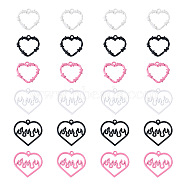 Jewelry 24Pcs 6 Style Spray Painted Zinc Alloy Pendants, Heart, Mixed Color, 23.5~28x24.5~29x2~3mm, Hole: 2mm, 4pcs/style(FIND-PJ0001-23)