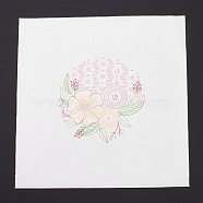 DIY Embroidery Fabric with Eliminable Pattern, Embroidery Cloth, Square, Flower Pattern, 28x27.6x0.05cm(DIY-P032-C05)