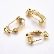 304 Stainless Steel Clip-on Earring Converters Findings, for Non-Pierced Ears, Golden, 20.5x7.5x10mm, Hole: 0.7mm(STAS-O110-20G)