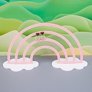 Acrylic Earring Display Stands, Rainbow, Pink, 8.9x34x17.2cm, 3pcs/set(EDIS-WH0029-11D)