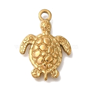 Ion Plating(IP) 304 Stainless Steel Pendants, Tortoises Charm, Golden, 22.5x15.5x3mm, Hole: 2mm(STAS-M075-16G)