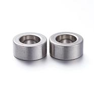 201 Stainless Steel Beads, Large Hole Beads, Column, Stainless Steel Color, 10x4.5mm, Hole: 6mm(STAS-L238-010D-P)